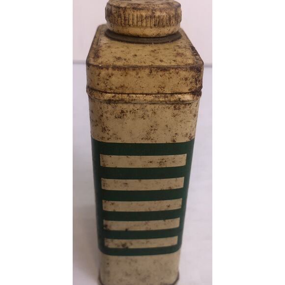 Mennen Shave Talc Men Neutral Tint Tin 4oz Metal Lid Green White Container Vtg - Picture 4 of 7
